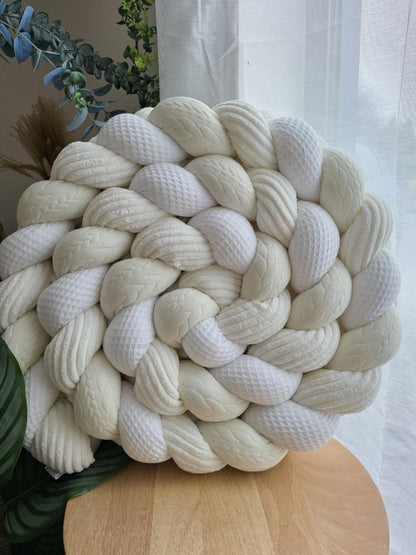 Tresse de lit 3 brins écru tricot écru et cotelé écru 3m