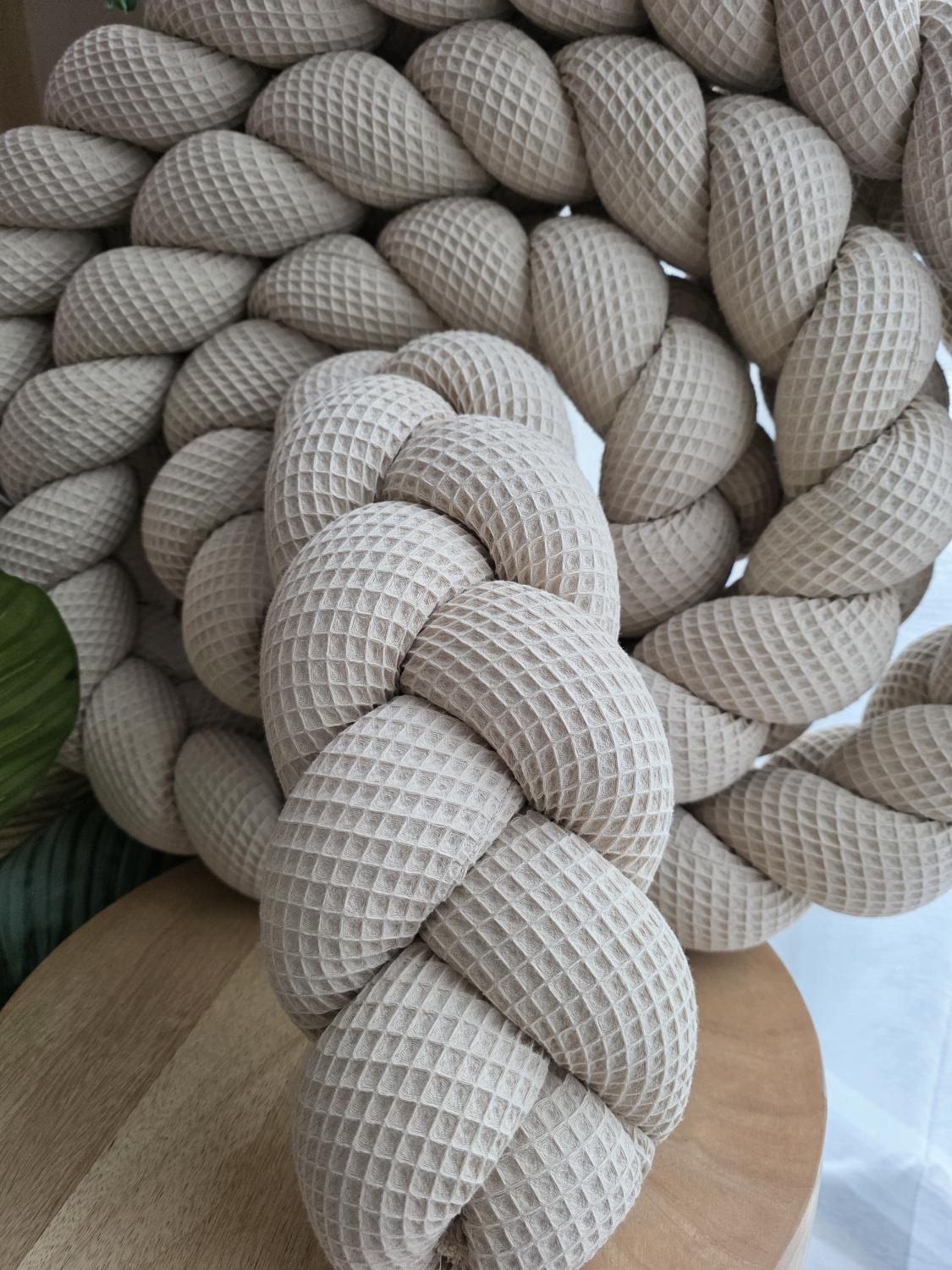 Tresse de lit 3 brins nid d'abeille beige 3,6m