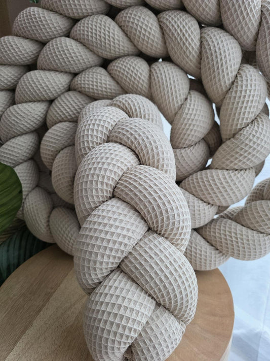 Tresse de lit 3 brins nid d'abeille beige 3,6m