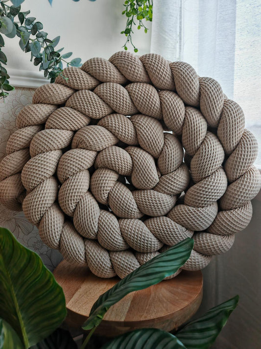 Tresse de lit 3 brins nid d'abeille beige 3m