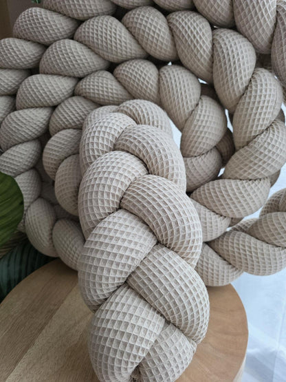 Tresse de lit 3 brins nid d'abeille beige 4.2m