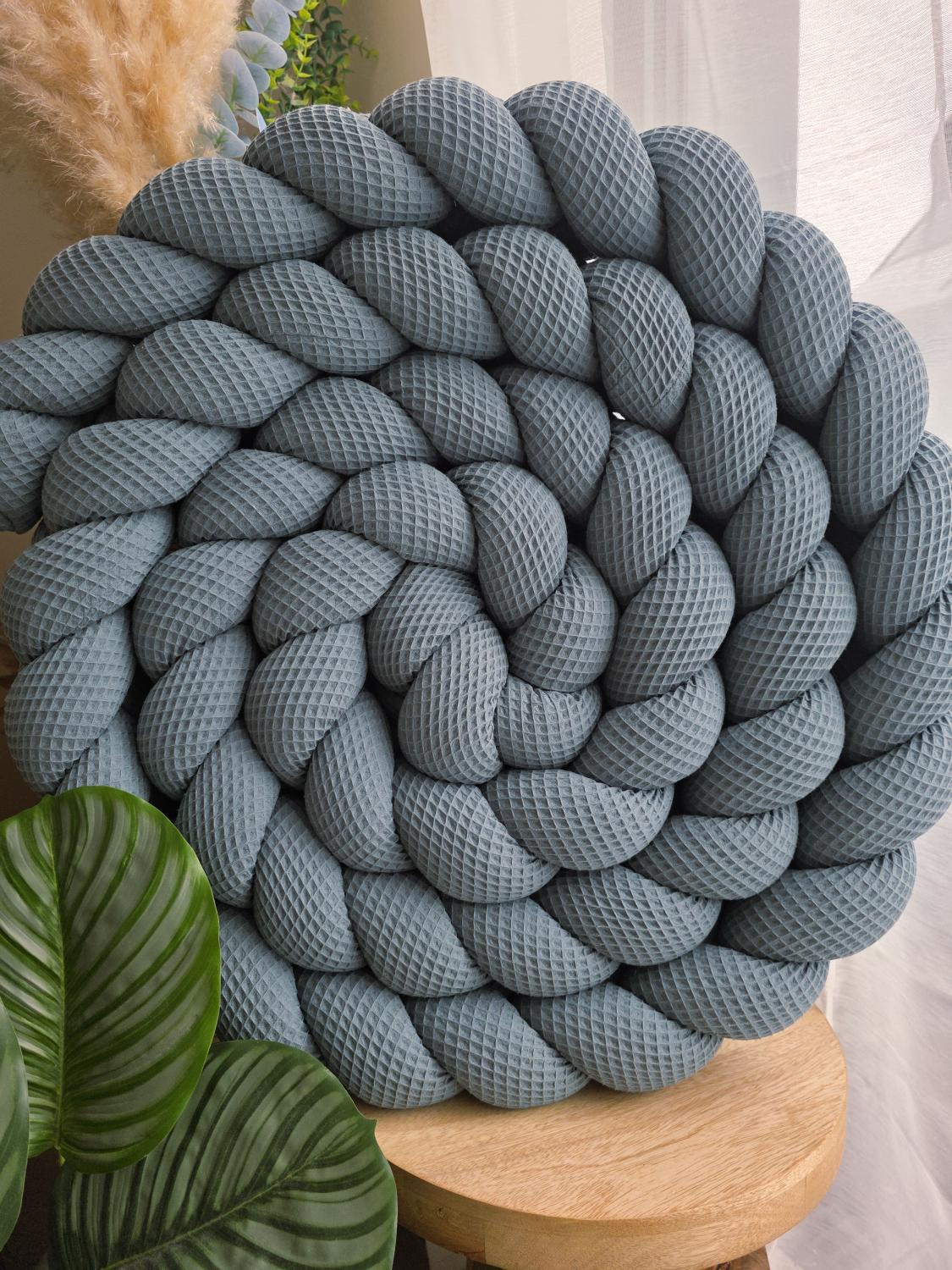 Tresse de lit 3 brins nid d'abeille céladon 4.6m