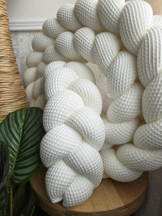 Tresse de lit 3 brins nid d'abeille écru 3m