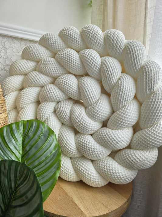 Tresse de lit 3 brins nid d'abeille écru 3m