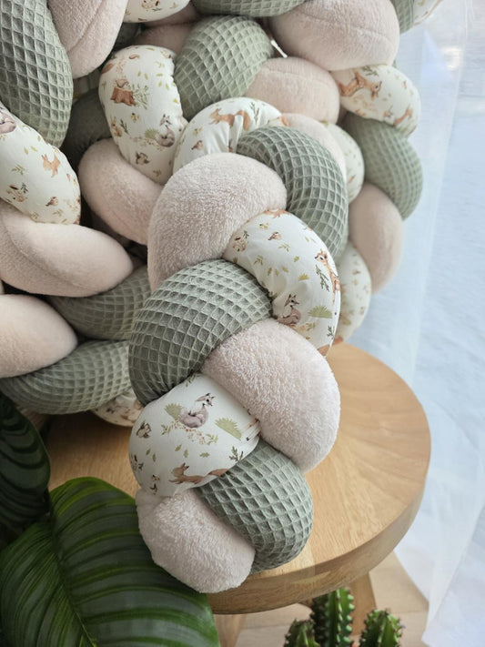 Tresse de lit 3 brins olive doudou beige et bambi 3m