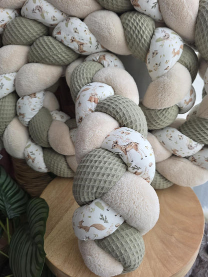 Tresse de lit 3 brins olive doudou beige et bambi 5m