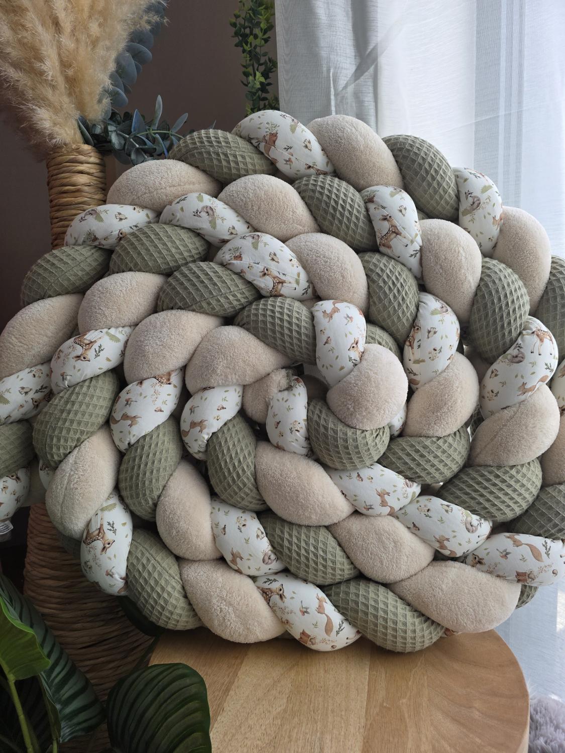 Tresse de lit 3 brins olive doudou beige et bambi 5m