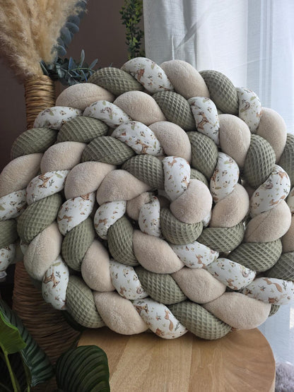 Tresse de lit 3 brins olive doudou beige et bambi 5m