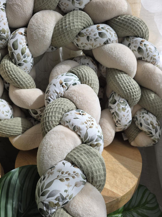 Tresse de lit 3 brins olive doudou beige luara 3m