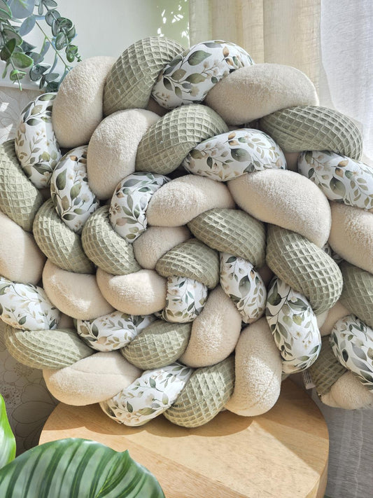 Tresse de lit 3 brins olive doudou beige luara 3m