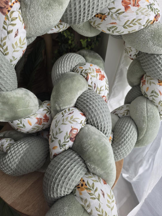 Tresse de lit 3 brins olive doudou jade et lion 2m