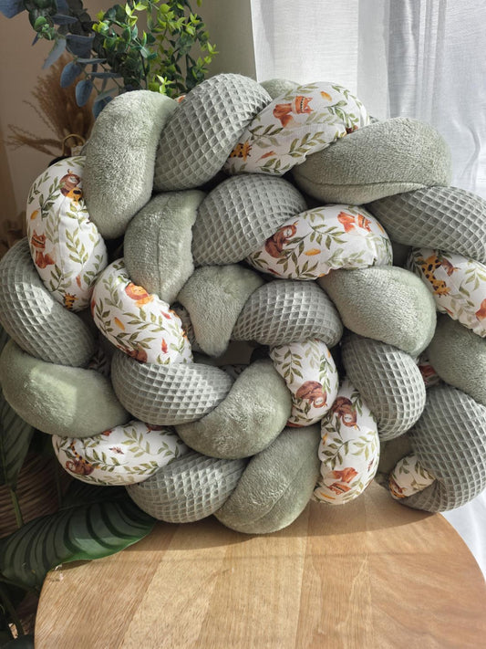 Tresse de lit 3 brins olive doudou jade et lion 2m