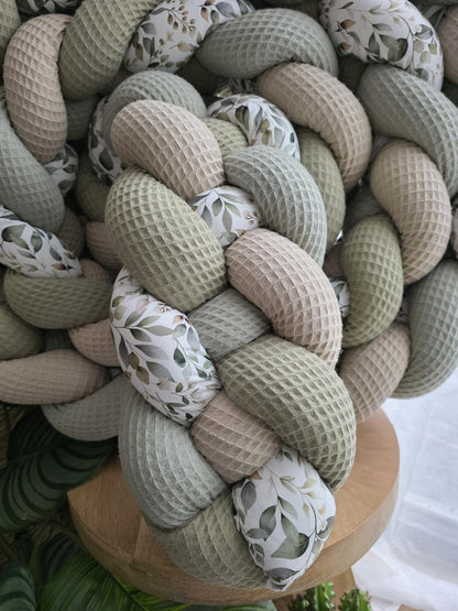 Tresse de lit 4 brins beige sauge olive et luara 4.6m