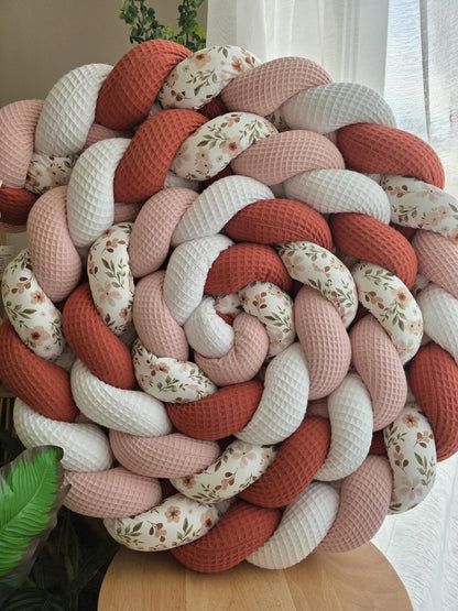 Tresse de lit 4 brins blanc poudré marsala et zada 4.6m