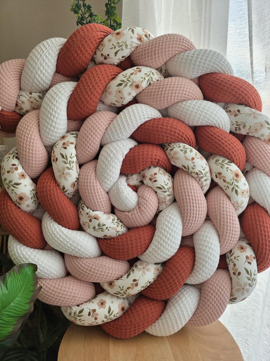 Tresse de lit 4 brins blanc poudré marsala et zada 4.6m
