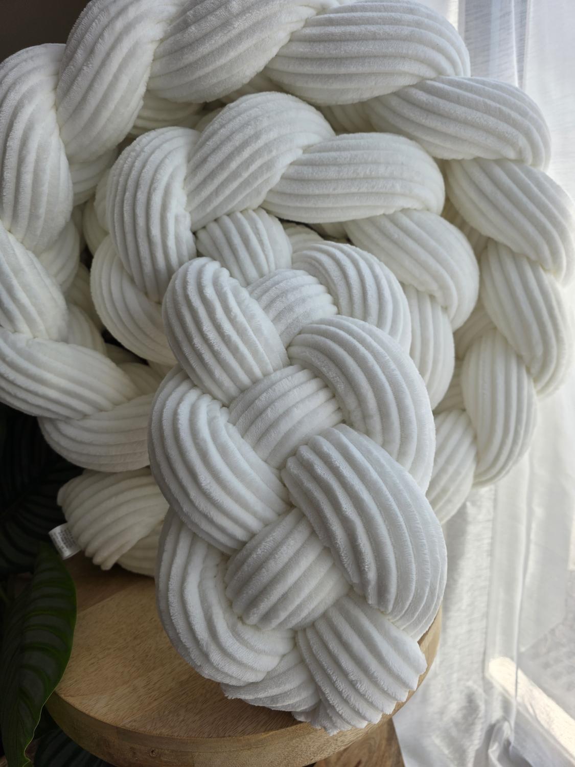 Tresse de lit 4 brins côtelé blanc 3m