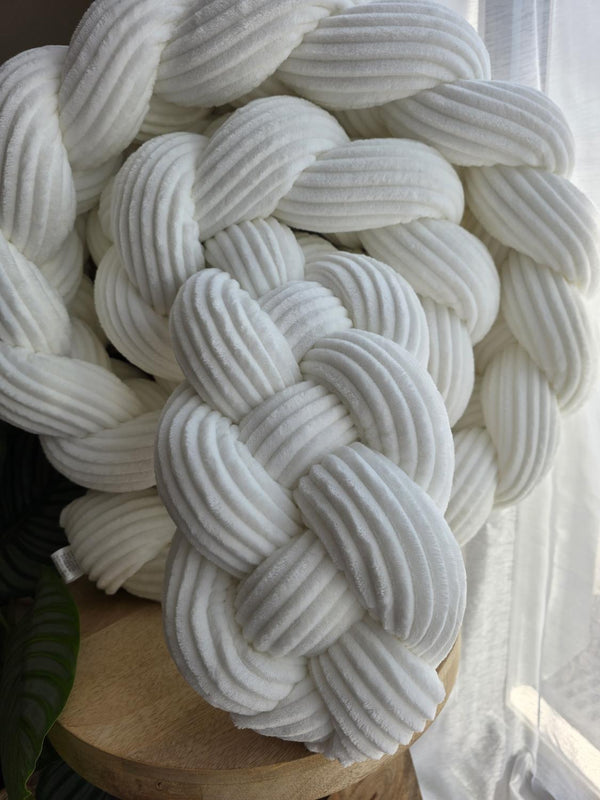 Tresse de lit 4 brins côtelé blanc 3m