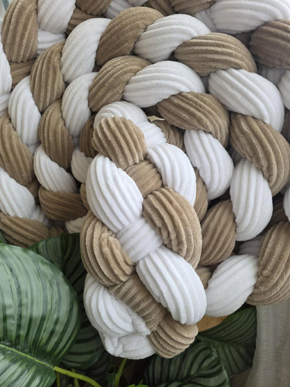 Tresse de lit 4 brins cottelé blanc et galet 5m