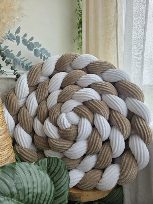 Tresse de lit 4 brins cottelé blanc et galet 5m