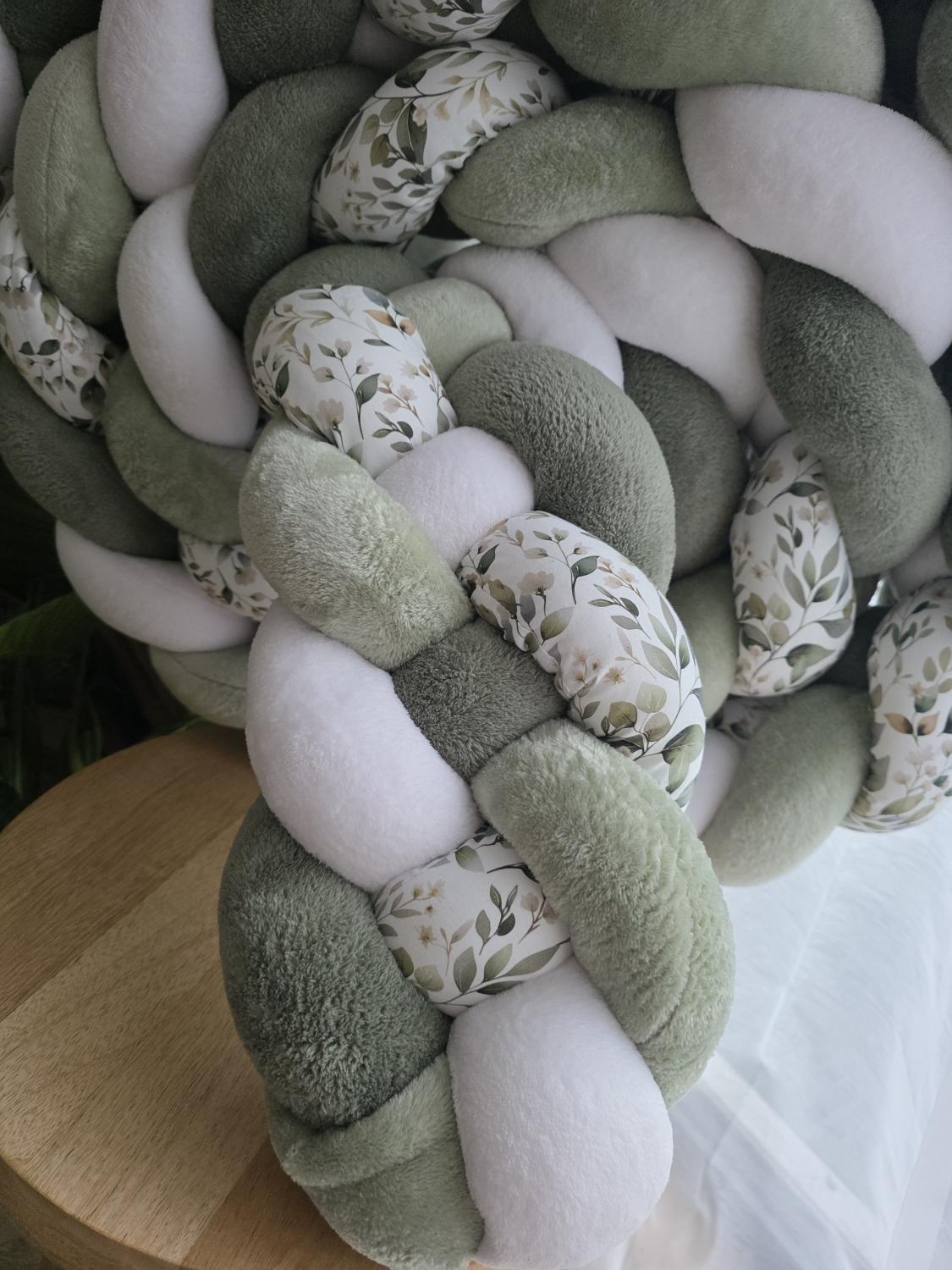 Tresse de lit 4 brins doudou blanc jade olive et luara 4.6m