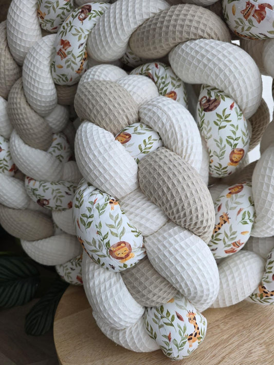 Tresse de lit 4 brins écru beige et lion 4m