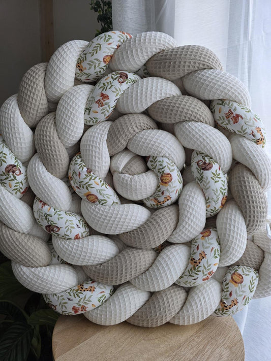 Tresse de lit 4 brins écru beige et lion 4m