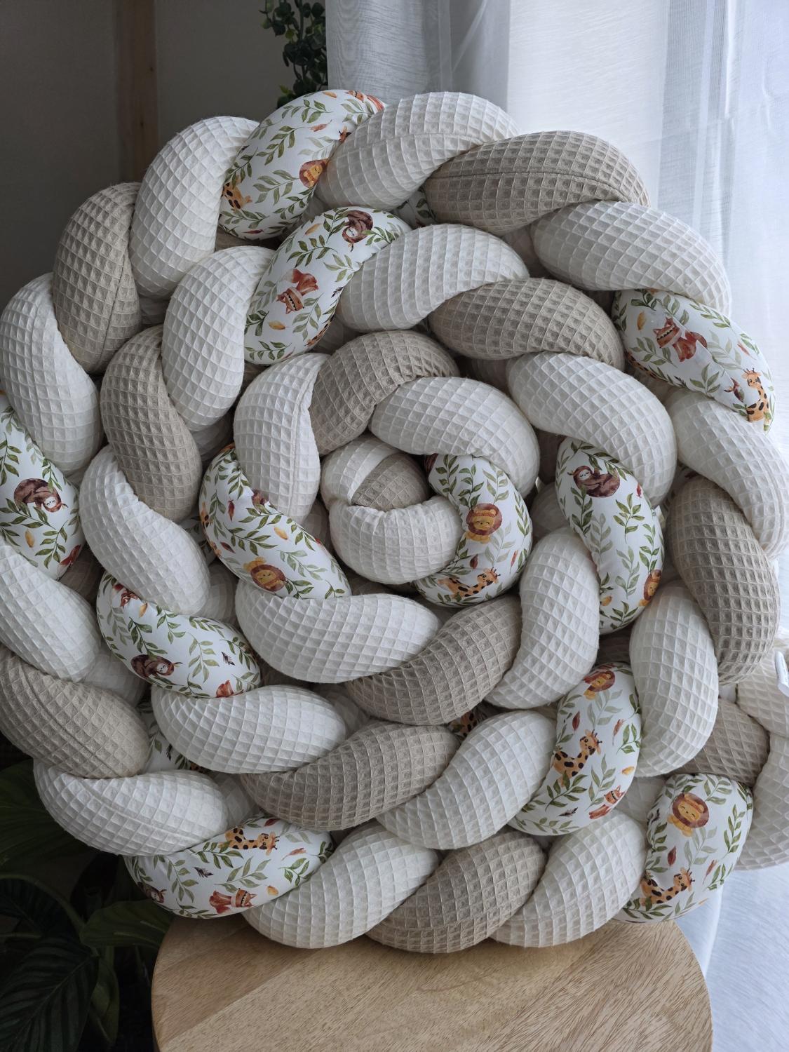 Tresse de lit 4 brins écru beige et lion 4m
