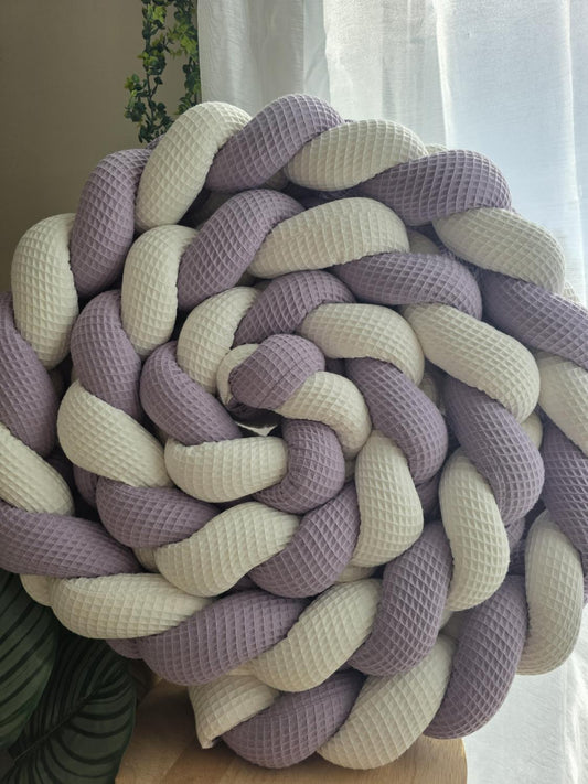 Tresse de lit 4 brins lavande et écru 5m