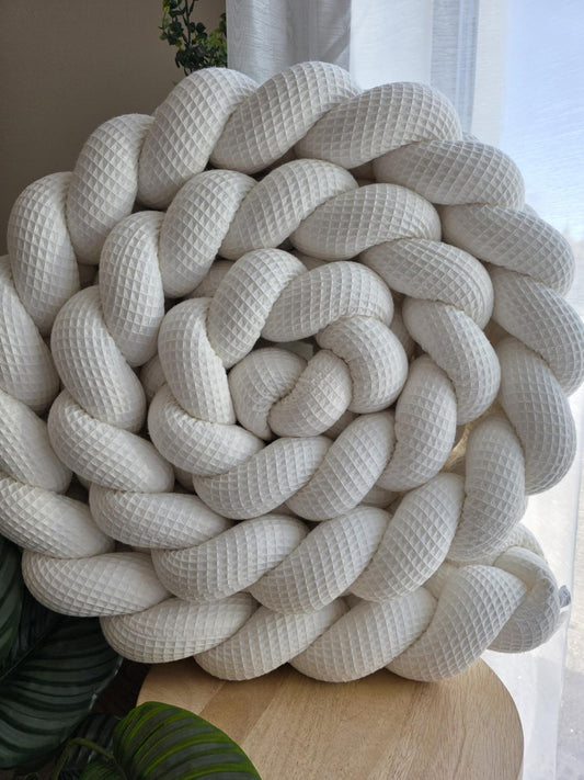 Tresse de lit 4 brins nid d'abeille écru 3,8m
