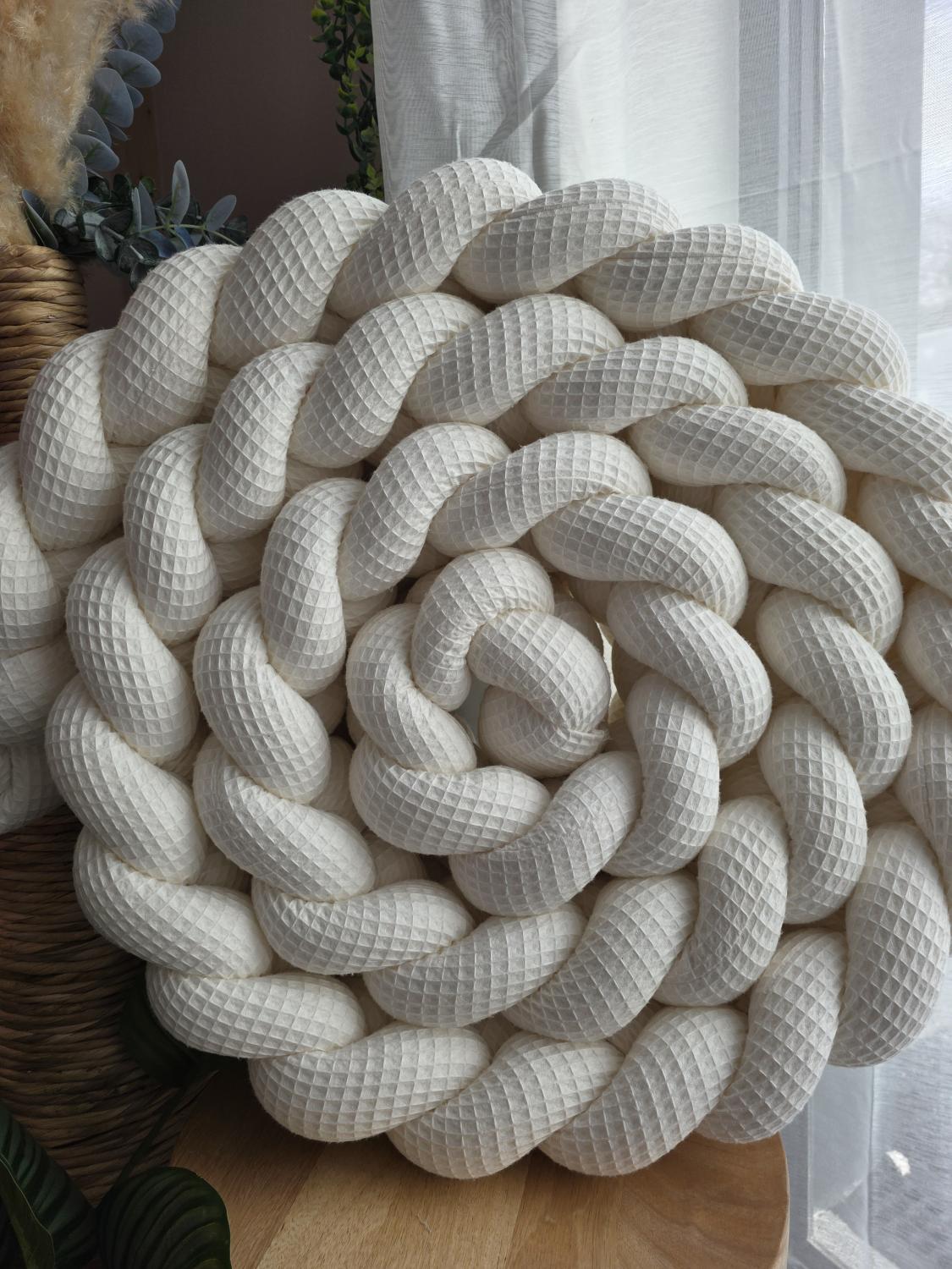 Tresse de lit 4 brins nid d'abeille écru 4.2m