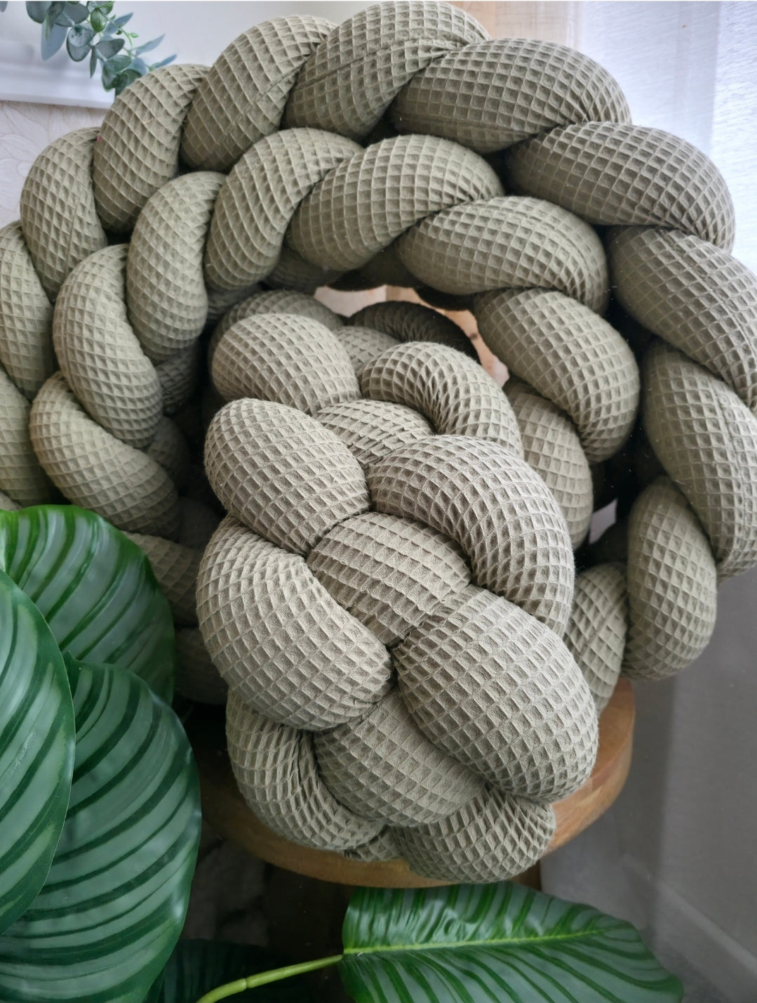 Tresse de lit 4 brins nid d'abeille olive 3m