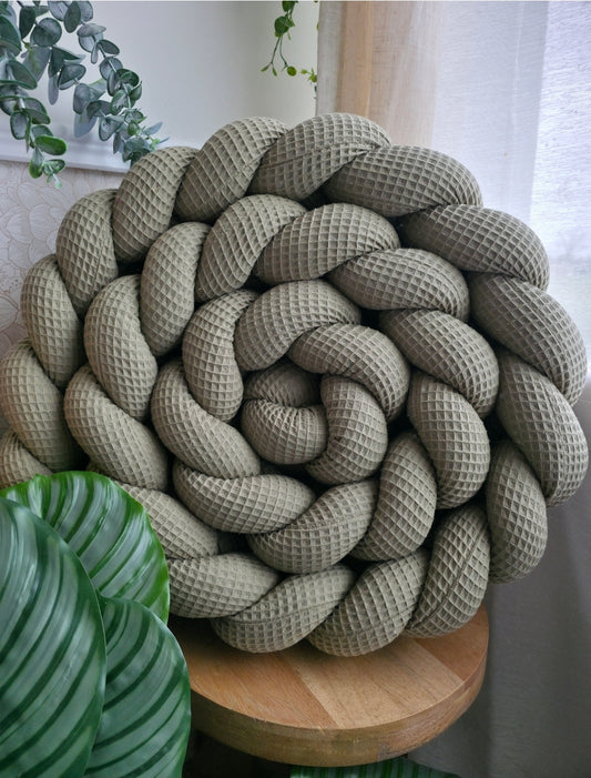 Tresse de lit 4 brins nid d'abeille olive 3m