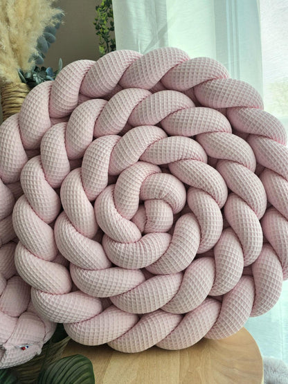 Tresse de lit 4 brins nid d'abeille rose 4.2m