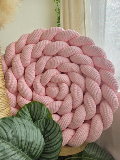 Tresse de lit 4 brins nid d'abeille rose 4.7m