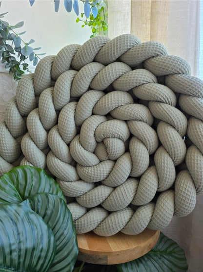 Tresse de lit 4 brins nid d'abeille sauge 4.2m