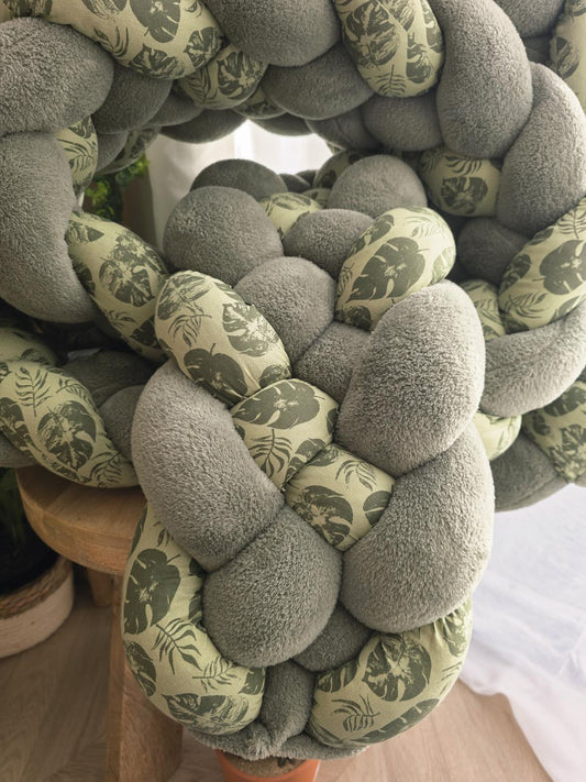 Tresse de lit 5 brins doudou olive et monstera olive 3.5m