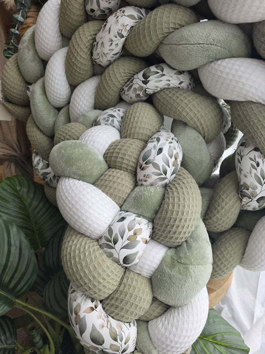 Tresse de lit 5 brins olive blanc doudou jade et luara 4.6m